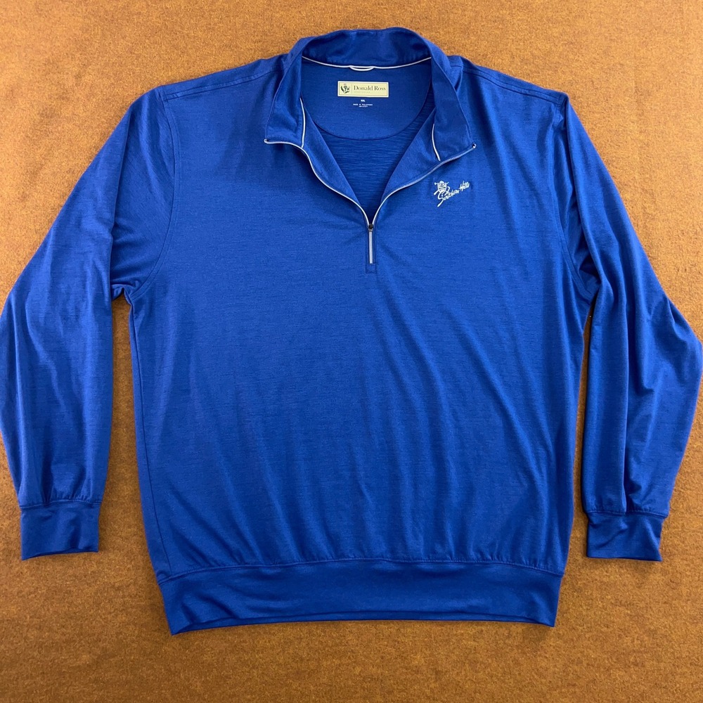 Donald Ross Mens Size XXL Blue Southern Hills Logo 1/4 Zip Golf Pullover